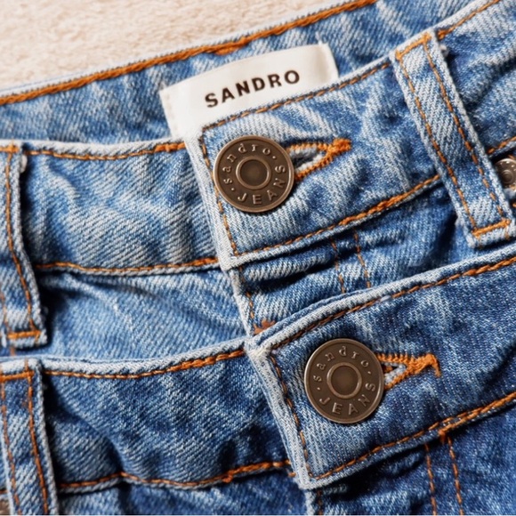 SOLD- SANDRO TROMPE L'ŒIL MOM JEANS - Picture 7 of 9